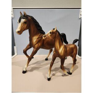 Lovely~Vintage~Breyer~Matte Bay~Running Mare and Foal~Sugar and Spice